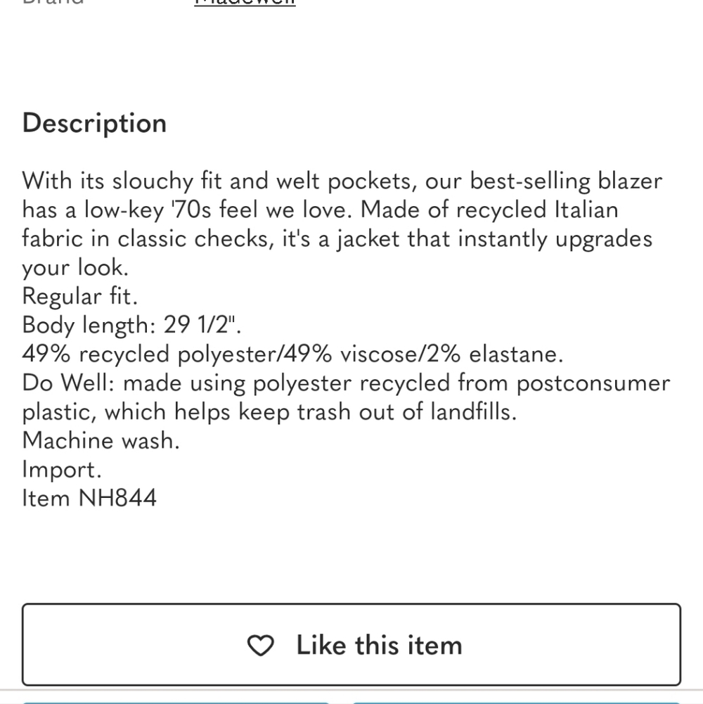 Madewell Dorset Blazer In Galloway Plaid - Picture 3 of 8